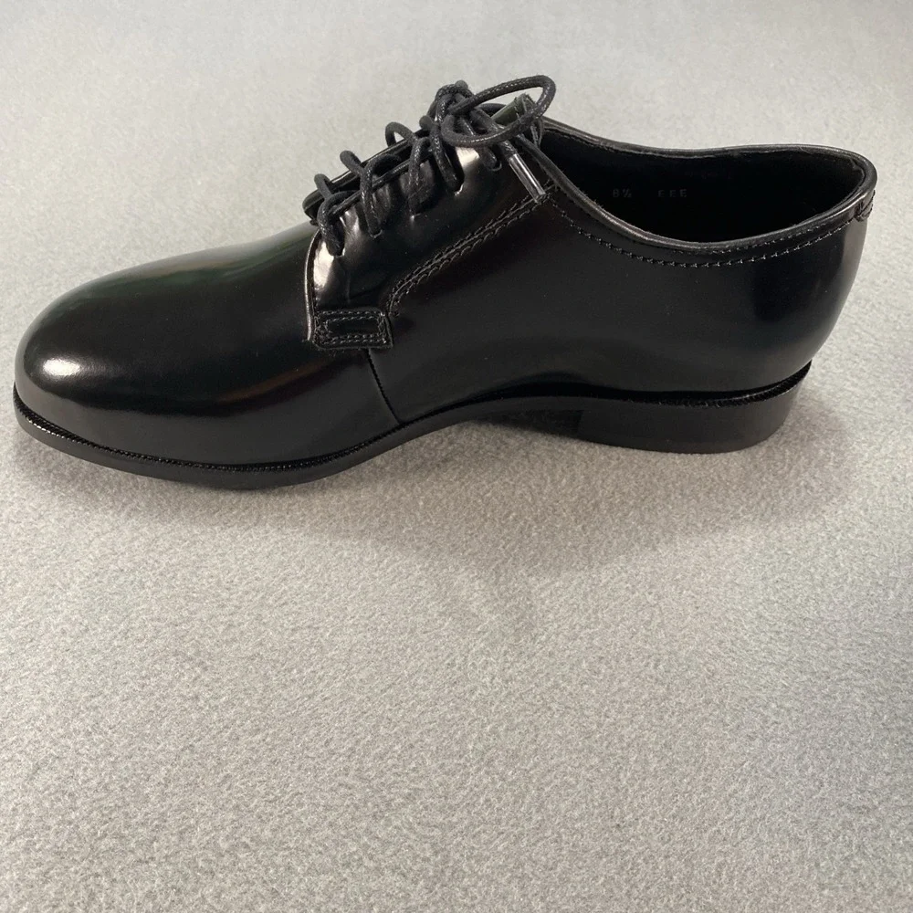 Florsheim Lexington Black Leather Plain Toe Derby Dress Shoes Size 8.5EEE